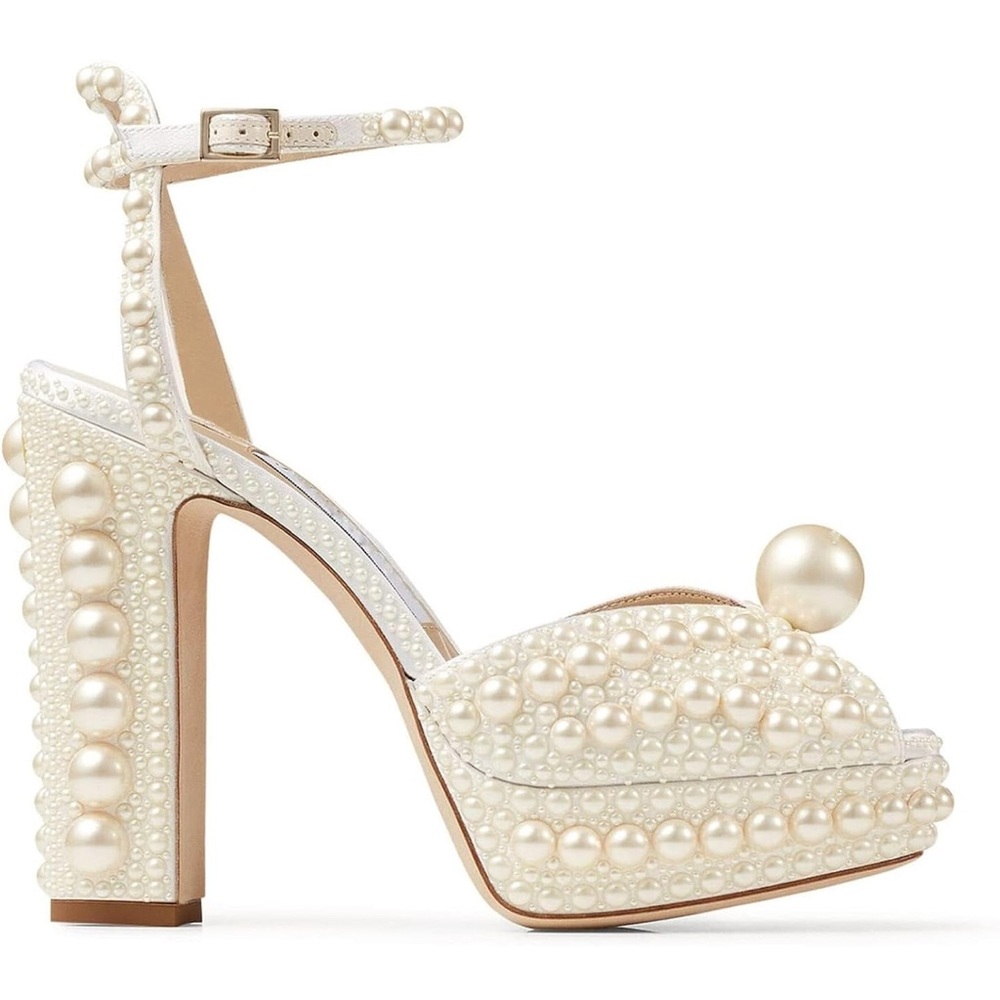 Elegant Pearl-Embellished Women's Heels